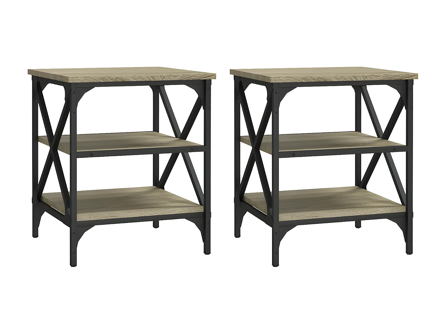 Tables d'appoint 2 pcs Chêne sonoma 40x42x50 Bois ingénierie