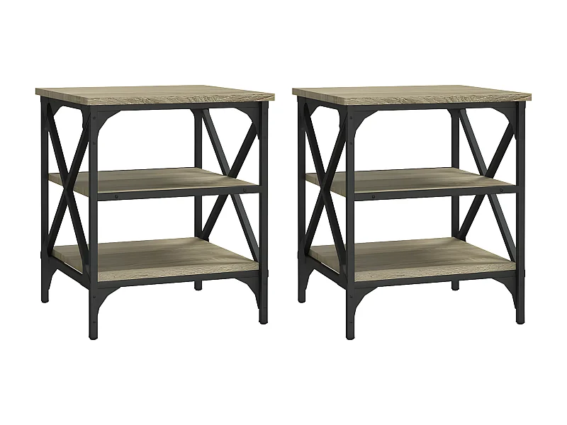 Tables d'appoint 2 pcs Chêne sonoma 40x42x50 Bois ingénierie