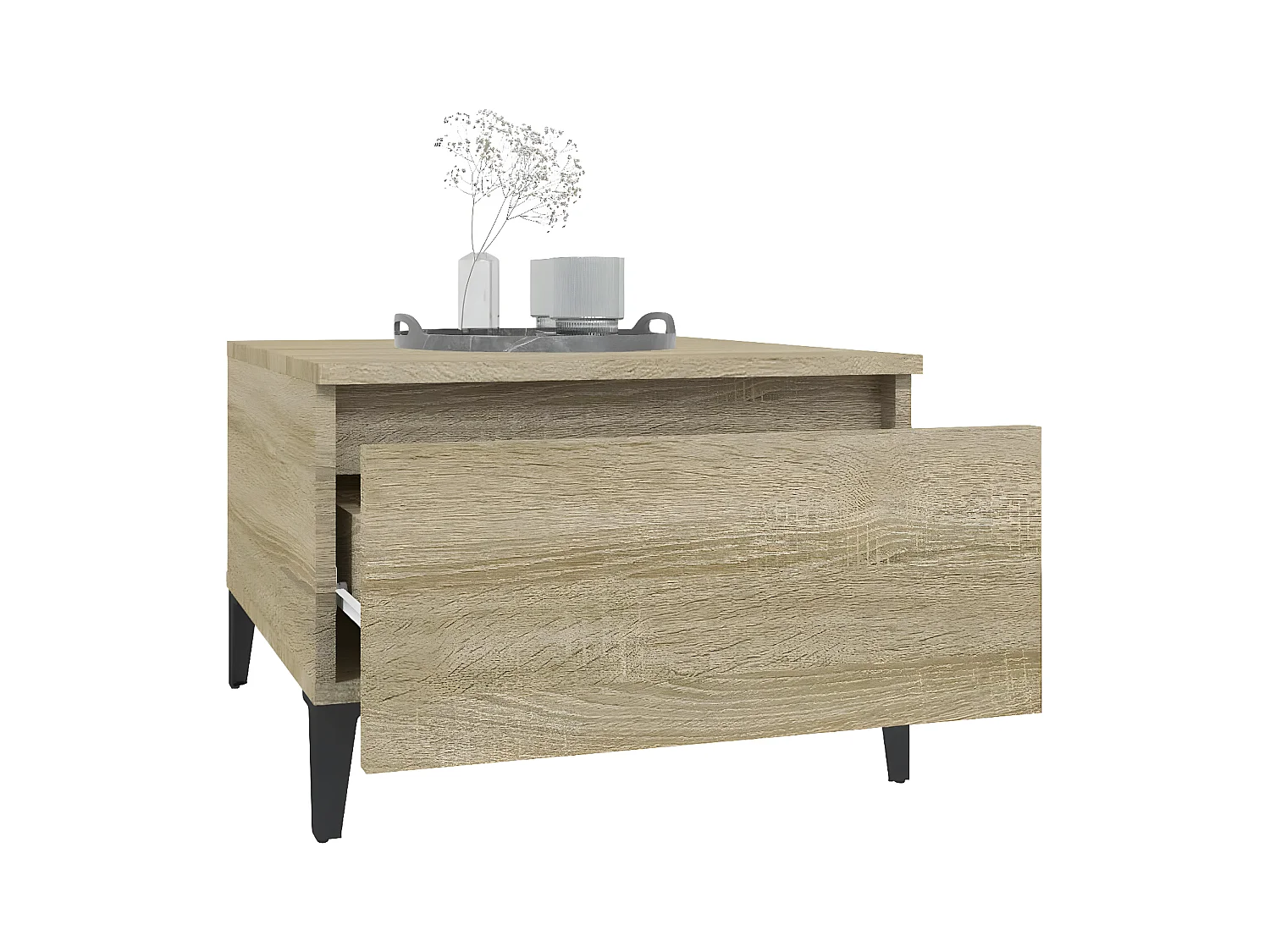 vidaXL Mesa auxiliar madera contrachapada roble Sonoma 50x46x35 cm Marrón