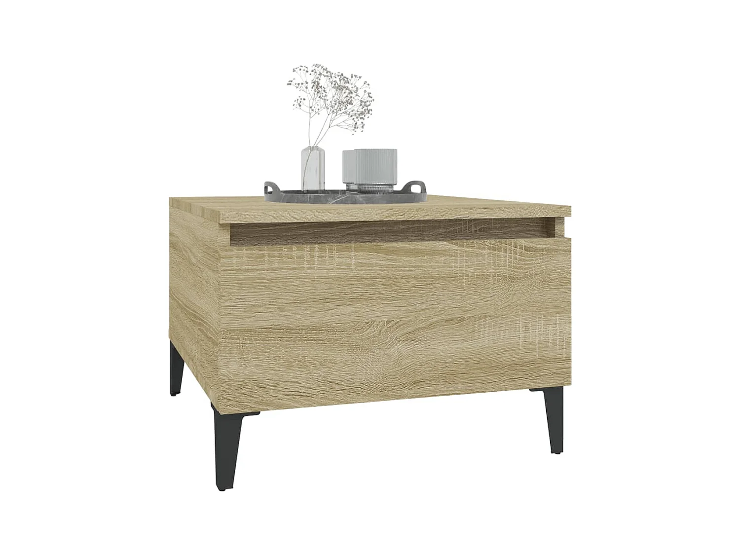 vidaXL Mesa auxiliar madera contrachapada roble Sonoma 50x46x35 cm Marrón