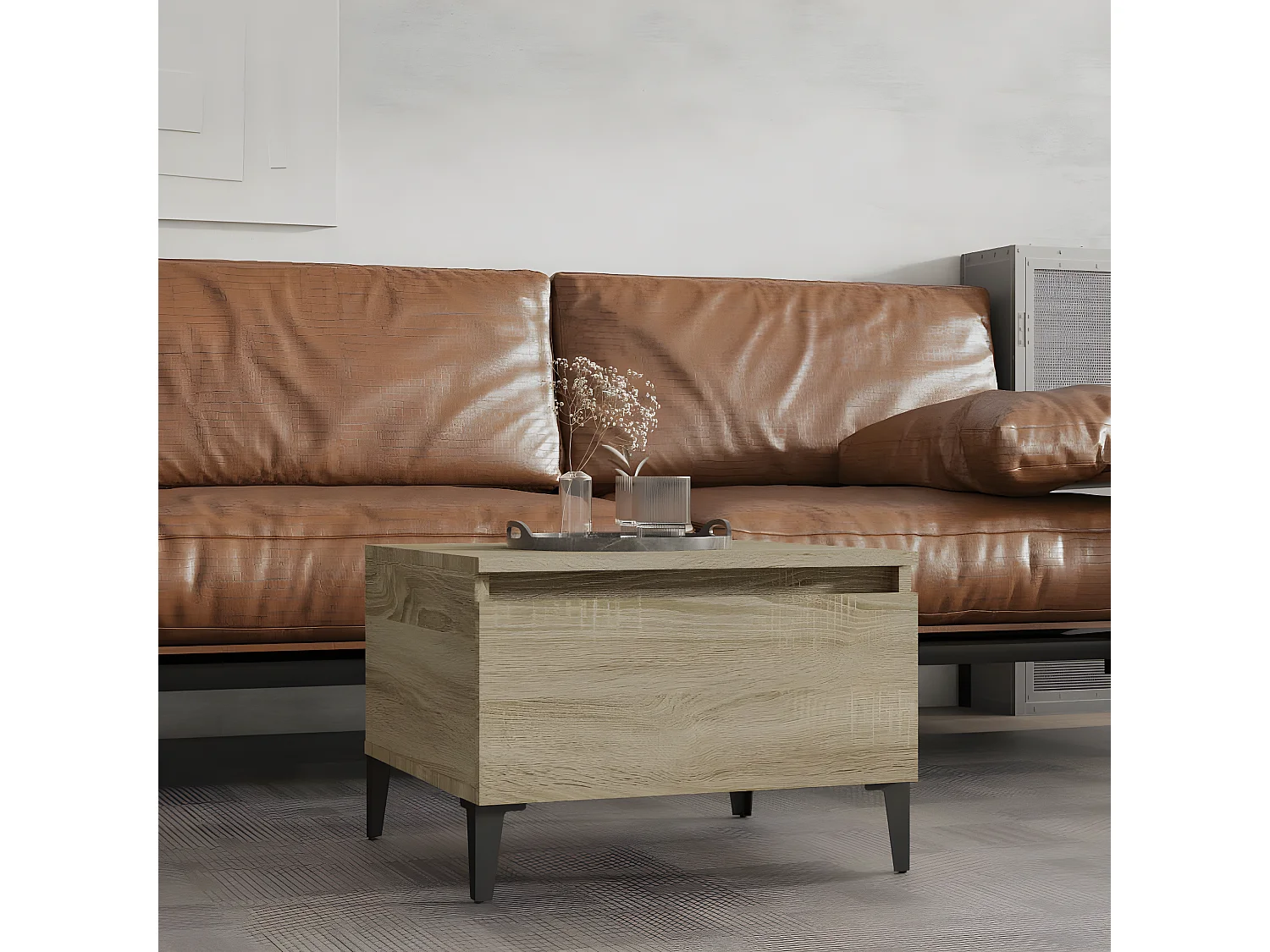 Table d'appoint Chêne sonoma 50x46x35 Bois d'ingénierie