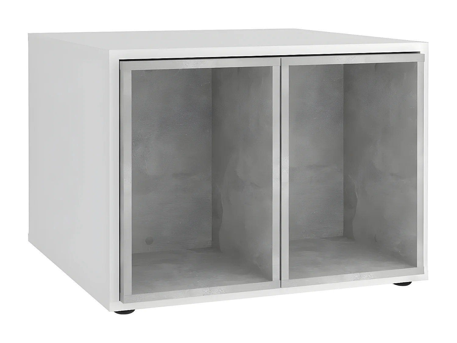 Salontafel met 2 Bijzettafels 67,5x67,5x50 cm wit en betonkleurig