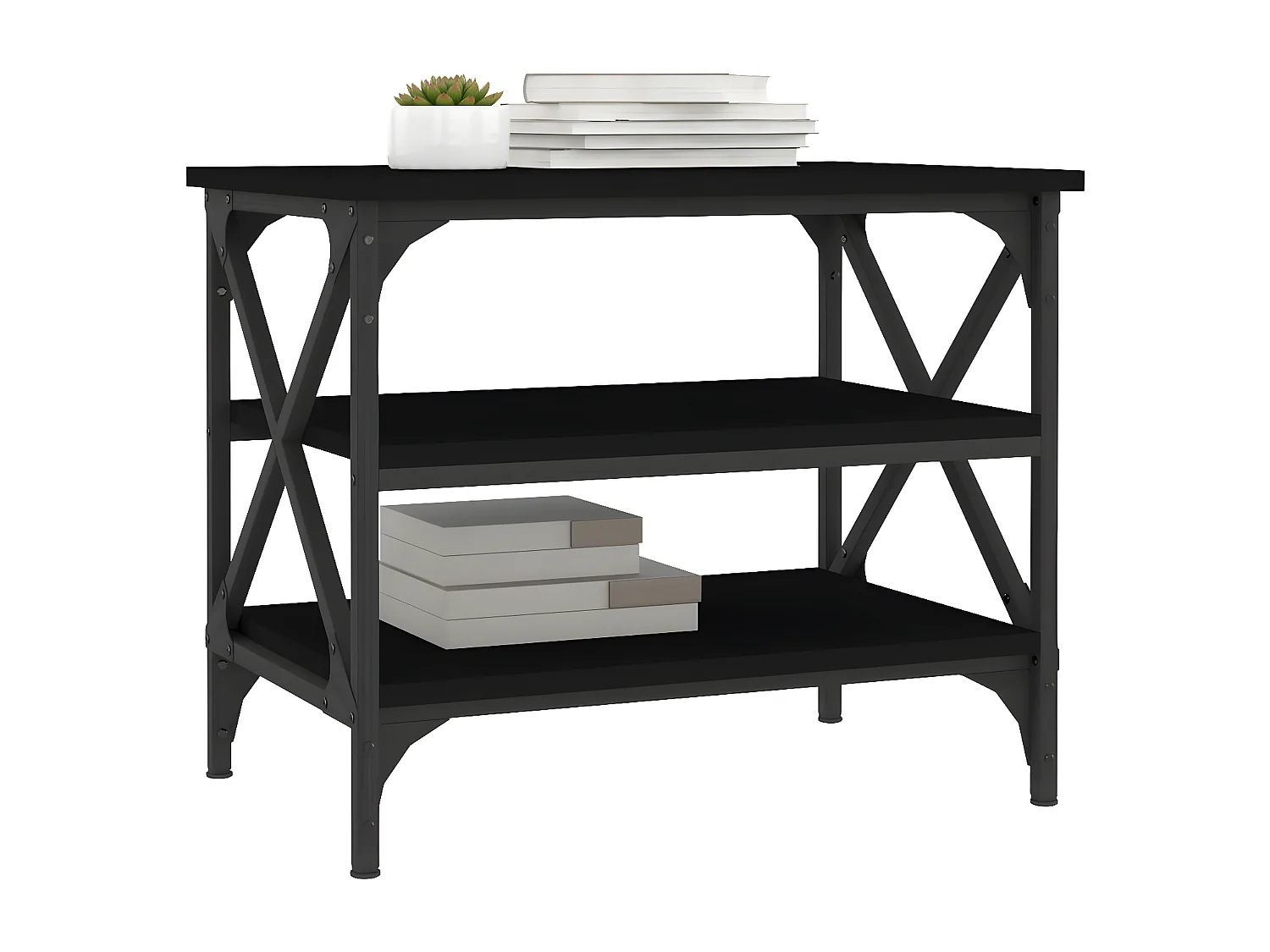 Table d'appoint Noir 55x38x45 Bois d'ingénierie