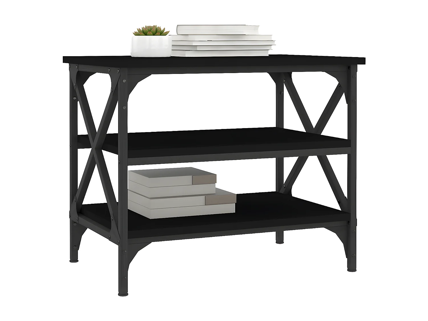 Table d'appoint Noir 55x38x45 Bois d'ingénierie