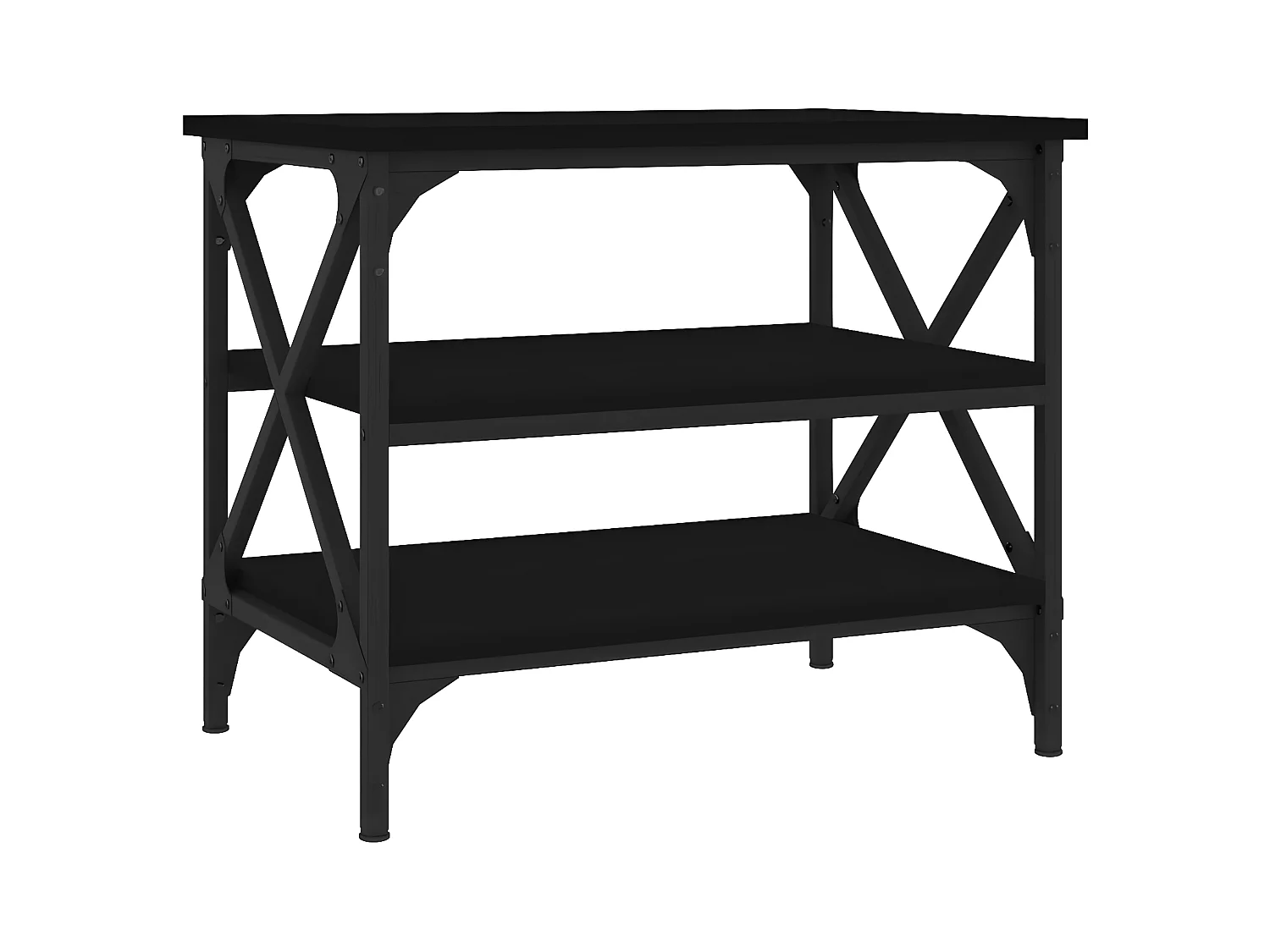 Table d'appoint Noir 55x38x45 Bois d'ingénierie