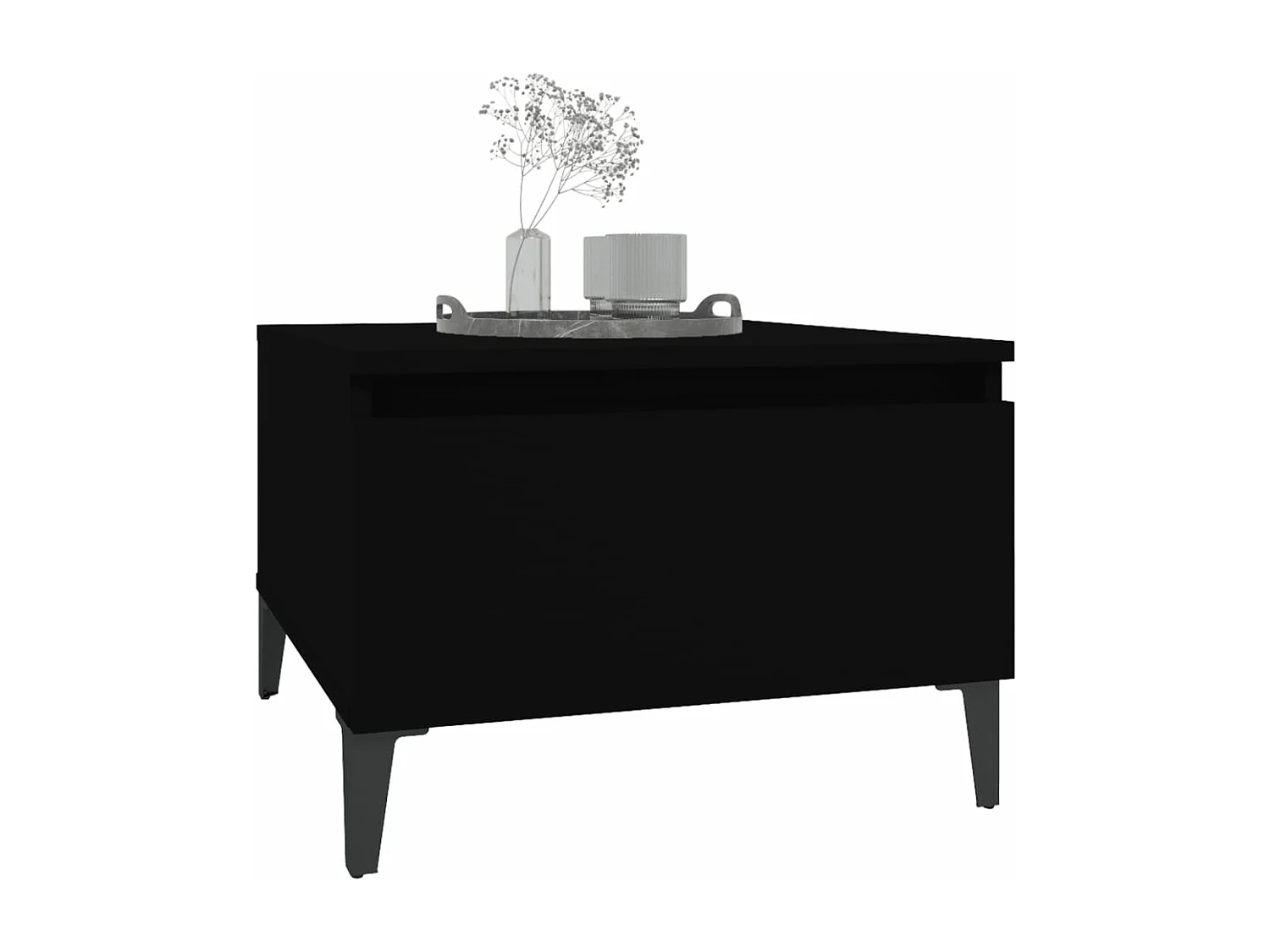 Table d'appoint Noir 50x46x35 Bois d'ingénierie