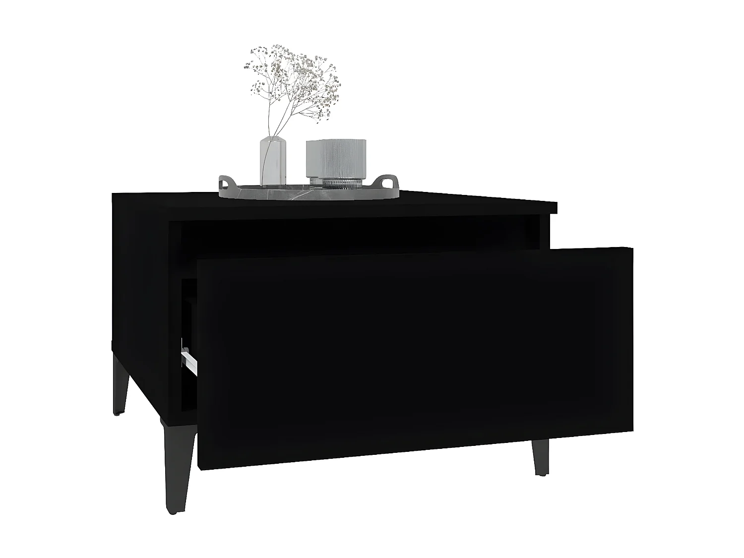 Table d'appoint Noir 50x46x35 Bois d'ingénierie