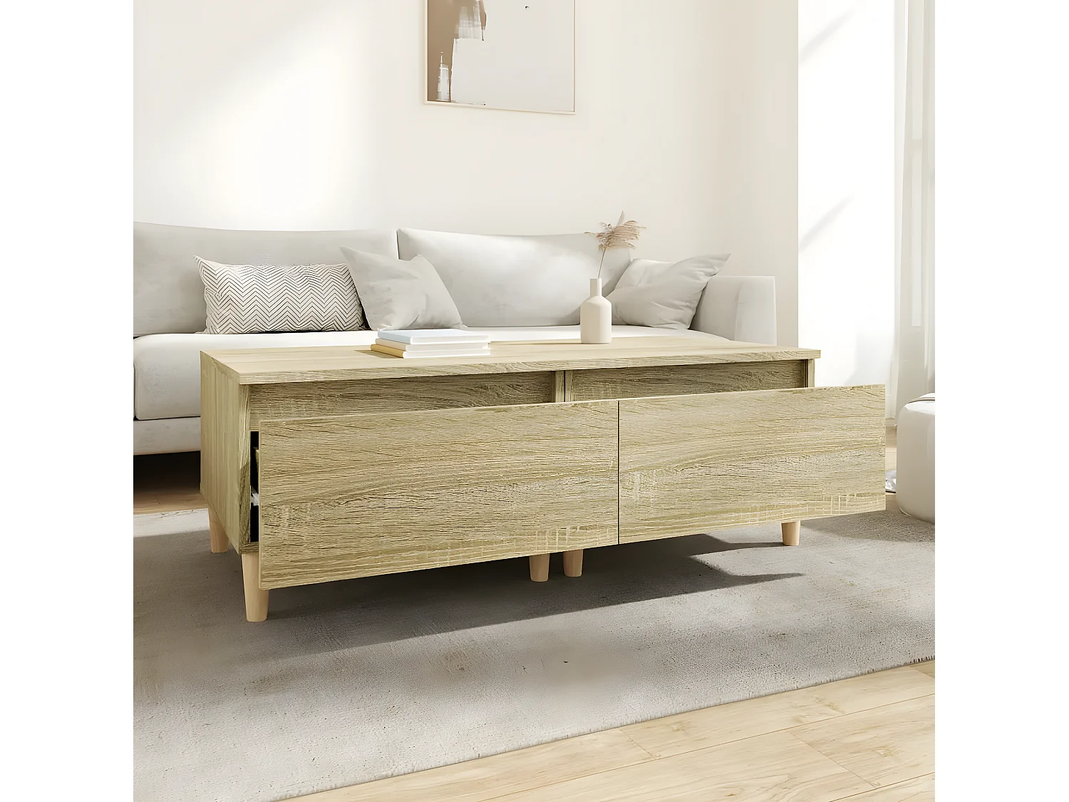 Tables d'appoint 2 pcs Chêne sonoma 50x46x35 Bois ingénierie