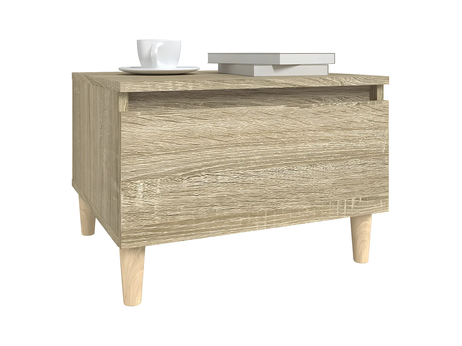 vidaXL Mesa auxiliar madera contrachapada roble Sonoma 50x46x35 cm Marrón