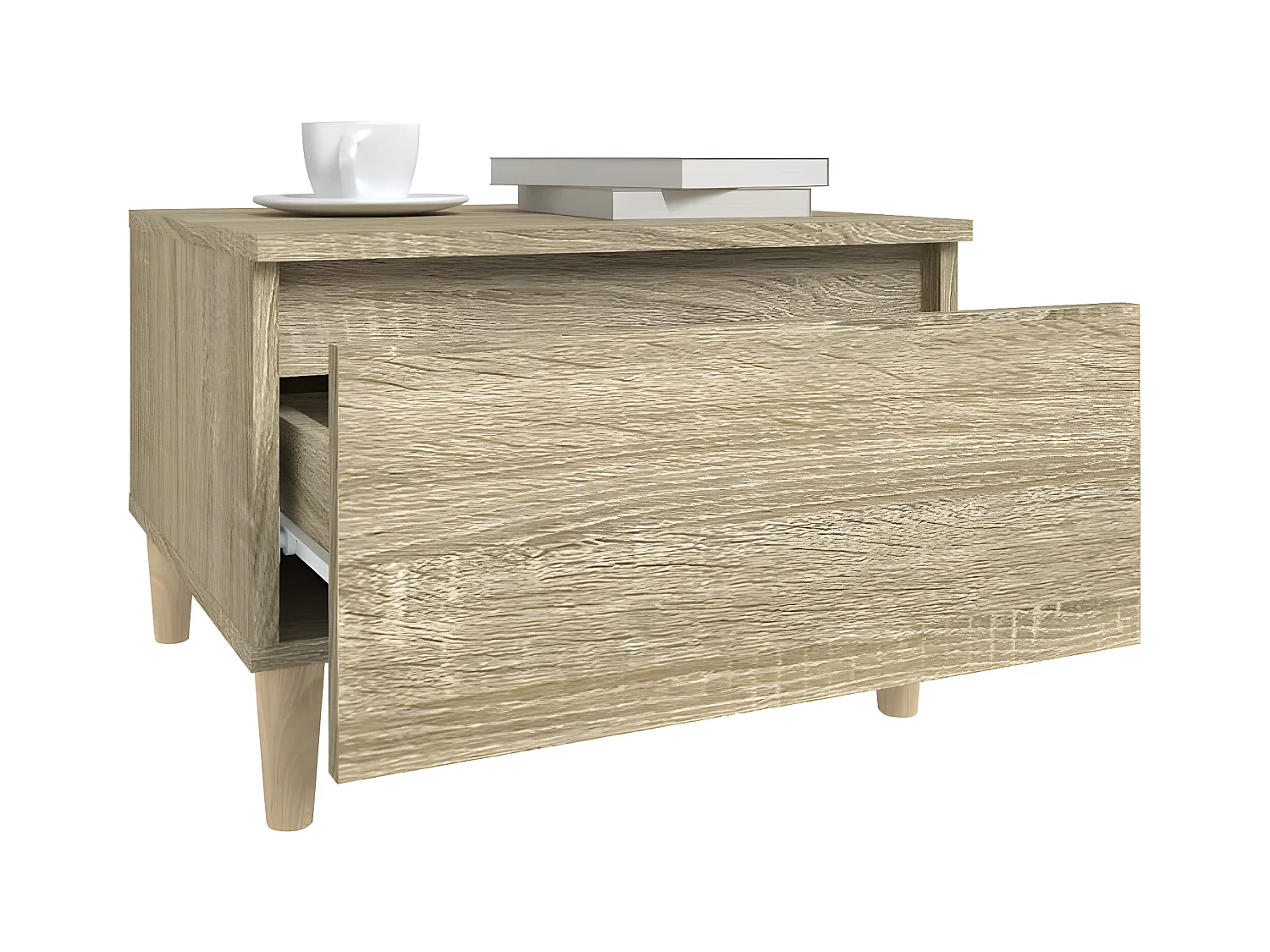 vidaXL Mesa auxiliar madera contrachapada roble Sonoma 50x46x35 cm Marrón