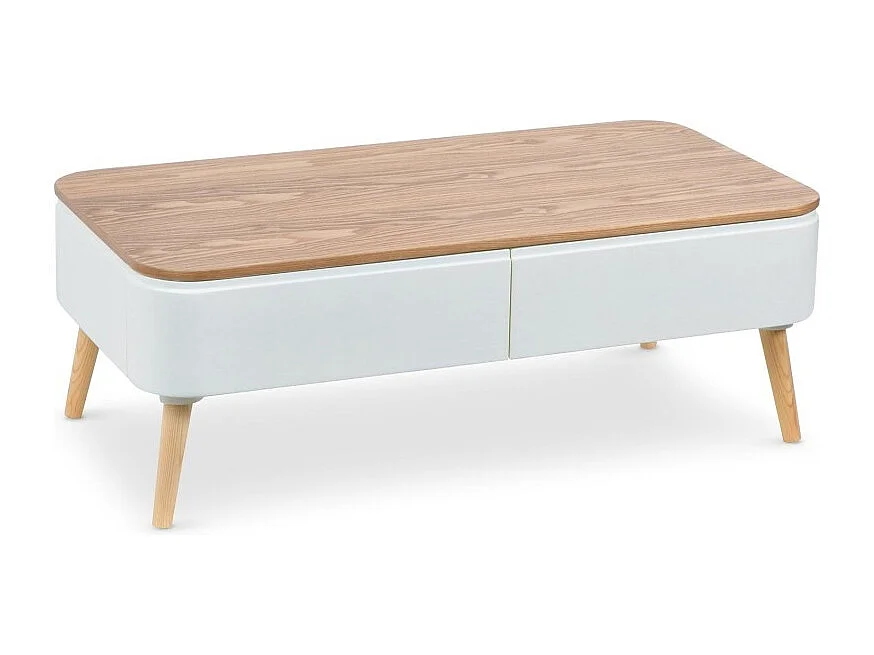 Table Basse Scandinave "Arvika" 95cm Blanc