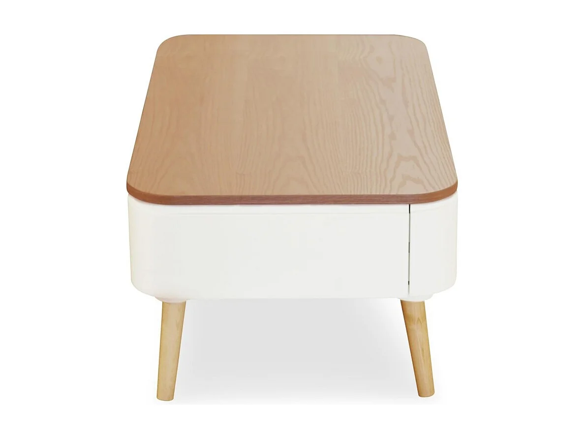 Table Basse Scandinave "Arvika" 95cm Blanc
