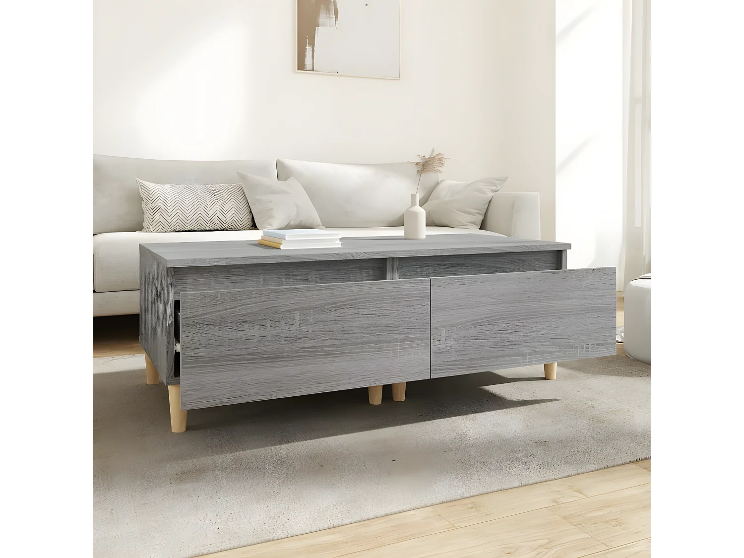 Tables d'appoint 2 pcs Sonoma gris 50x46x35 Bois ingénierie