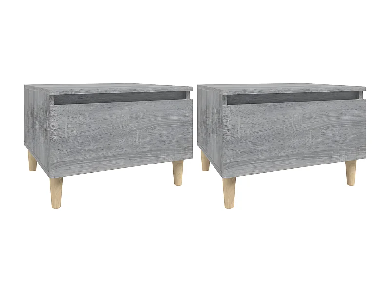 Tables d'appoint 2 pcs Sonoma gris 50x46x35 Bois ingénierie