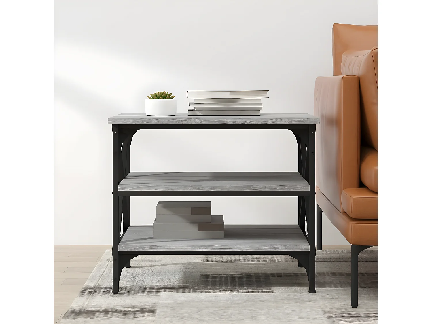 Table d'appoint Sonoma gris 55x38x45 Bois d'ingénierie