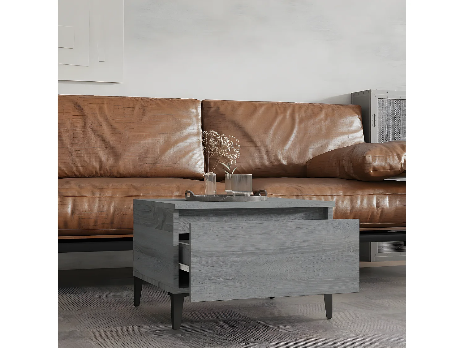 Tables d'appoint 2 pcs Sonoma gris 50x46x35 Bois ingénierie