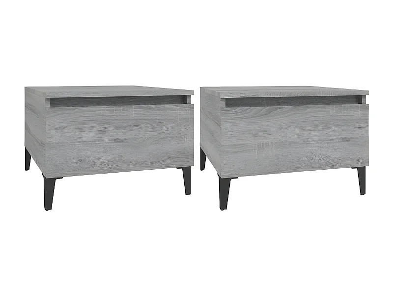 Tables d'appoint 2 pcs Sonoma gris 50x46x35 Bois ingénierie