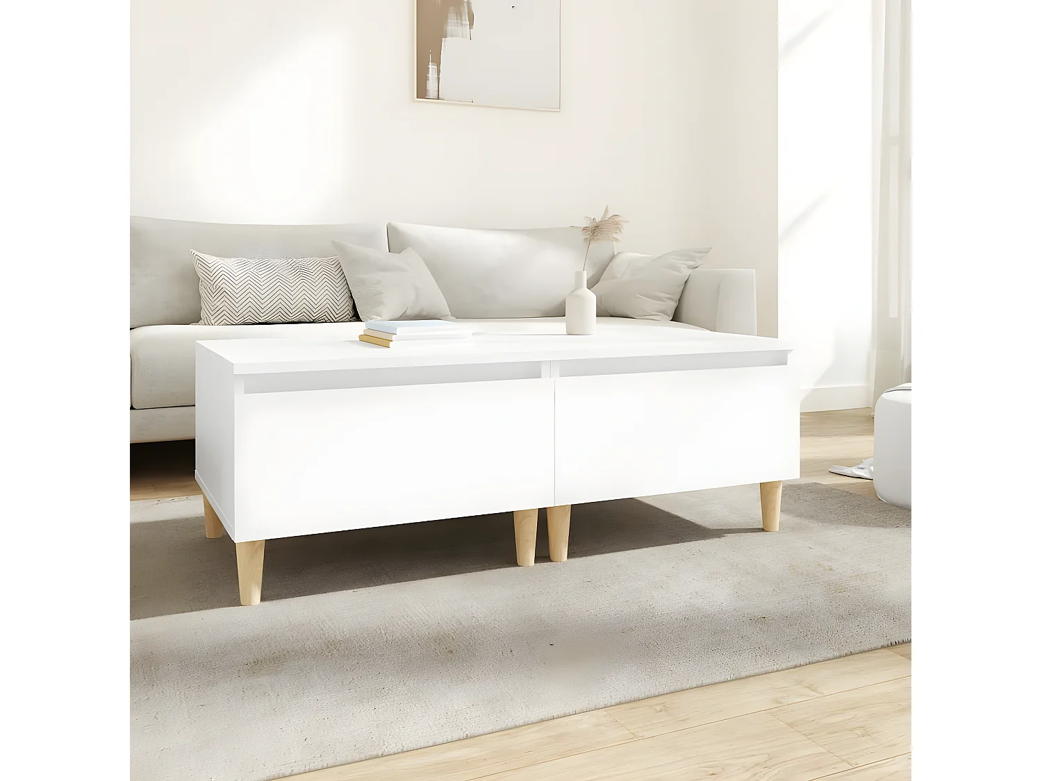 Tables d'appoint 2 pcs Blanc 50x46x35 Bois d'ingénierie