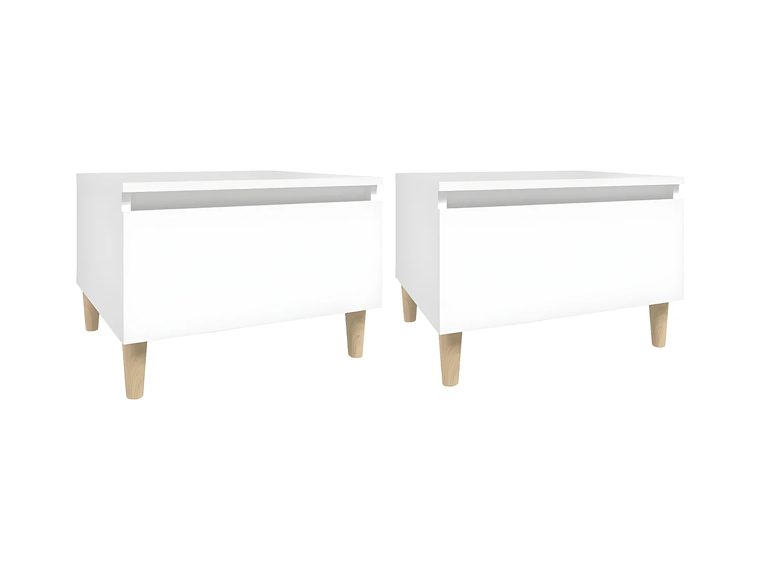 Tables d'appoint 2 pcs Blanc 50x46x35 Bois d'ingénierie