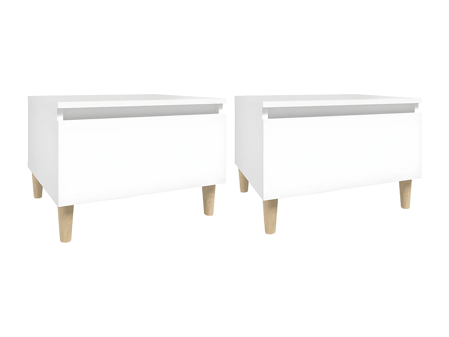 Tables d'appoint 2 pcs Blanc 50x46x35 Bois d'ingénierie