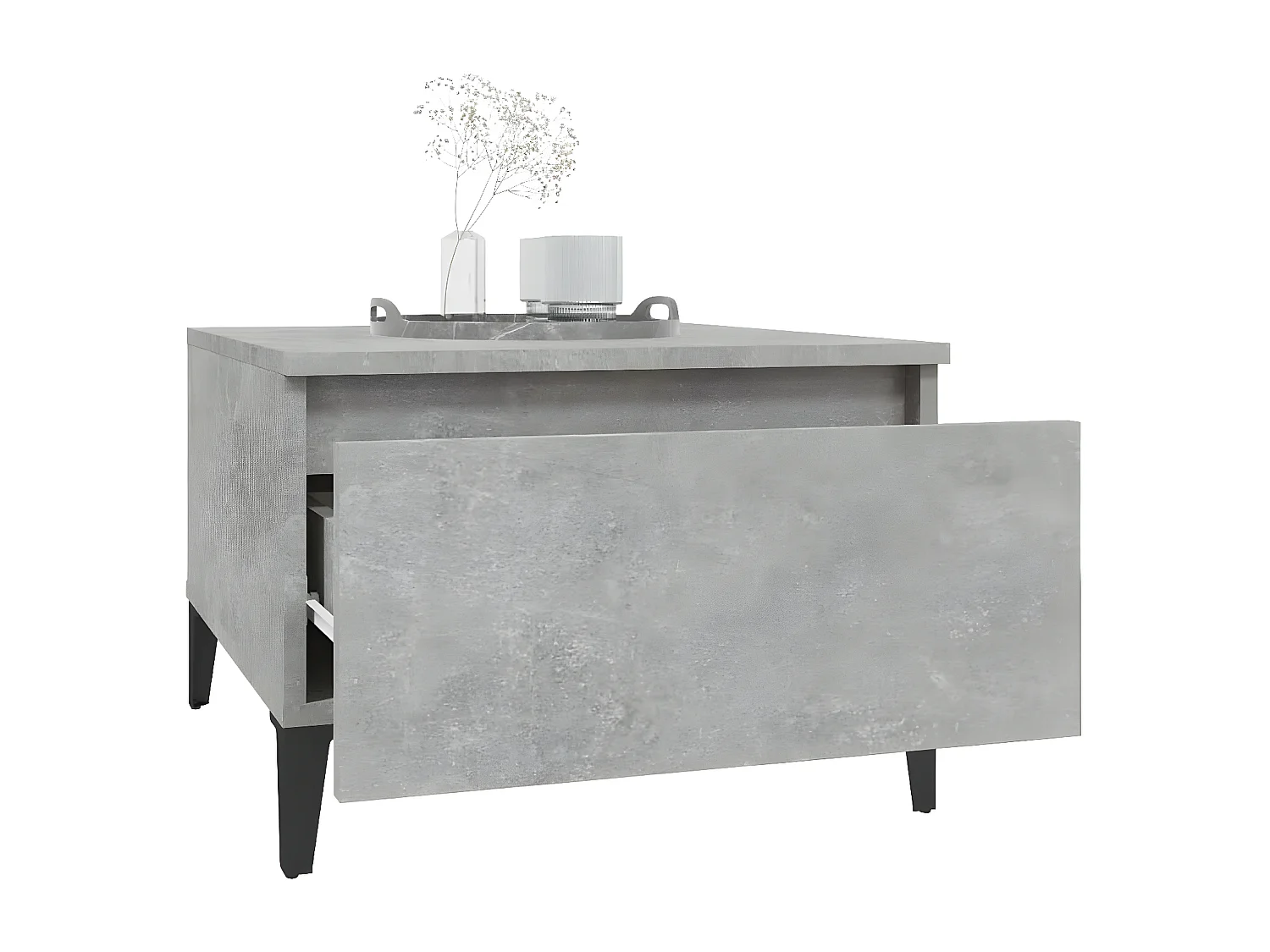 Table d'appoint Gris béton 50x46x35 Bois d'ingénierie