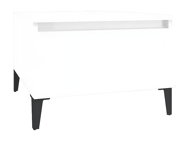 Table d'appoint Blanc brillant 50x46x35 Bois d'ingénierie