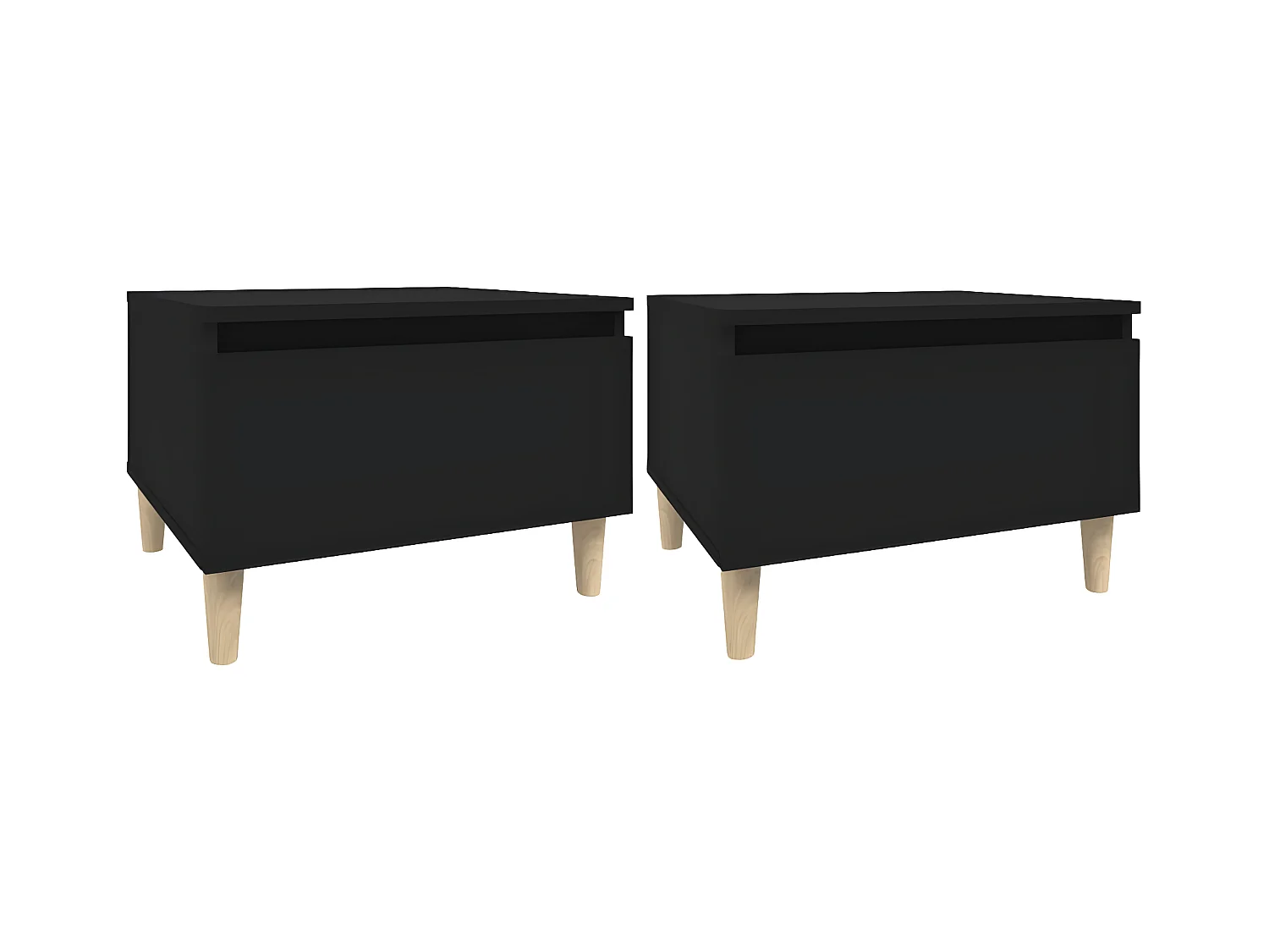 Tables d'appoint 2 pcs Noir 50x46x35 Bois d'ingénierie