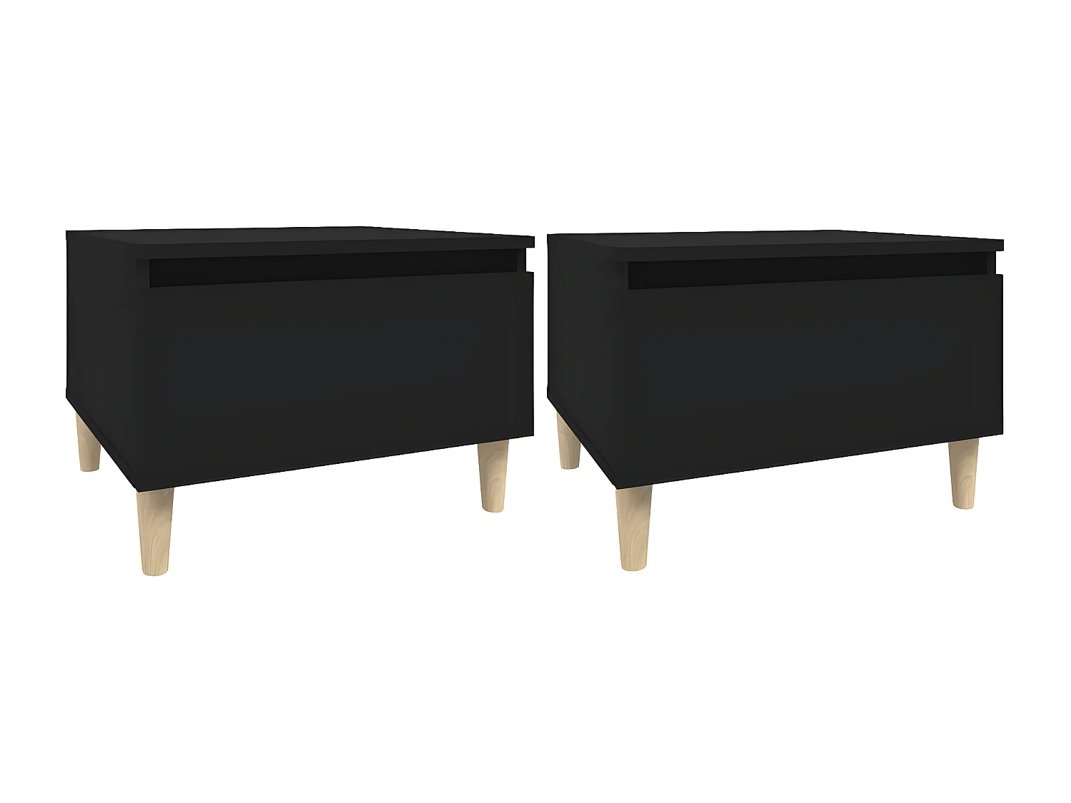 Tables d'appoint 2 pcs Noir 50x46x35 Bois d'ingénierie