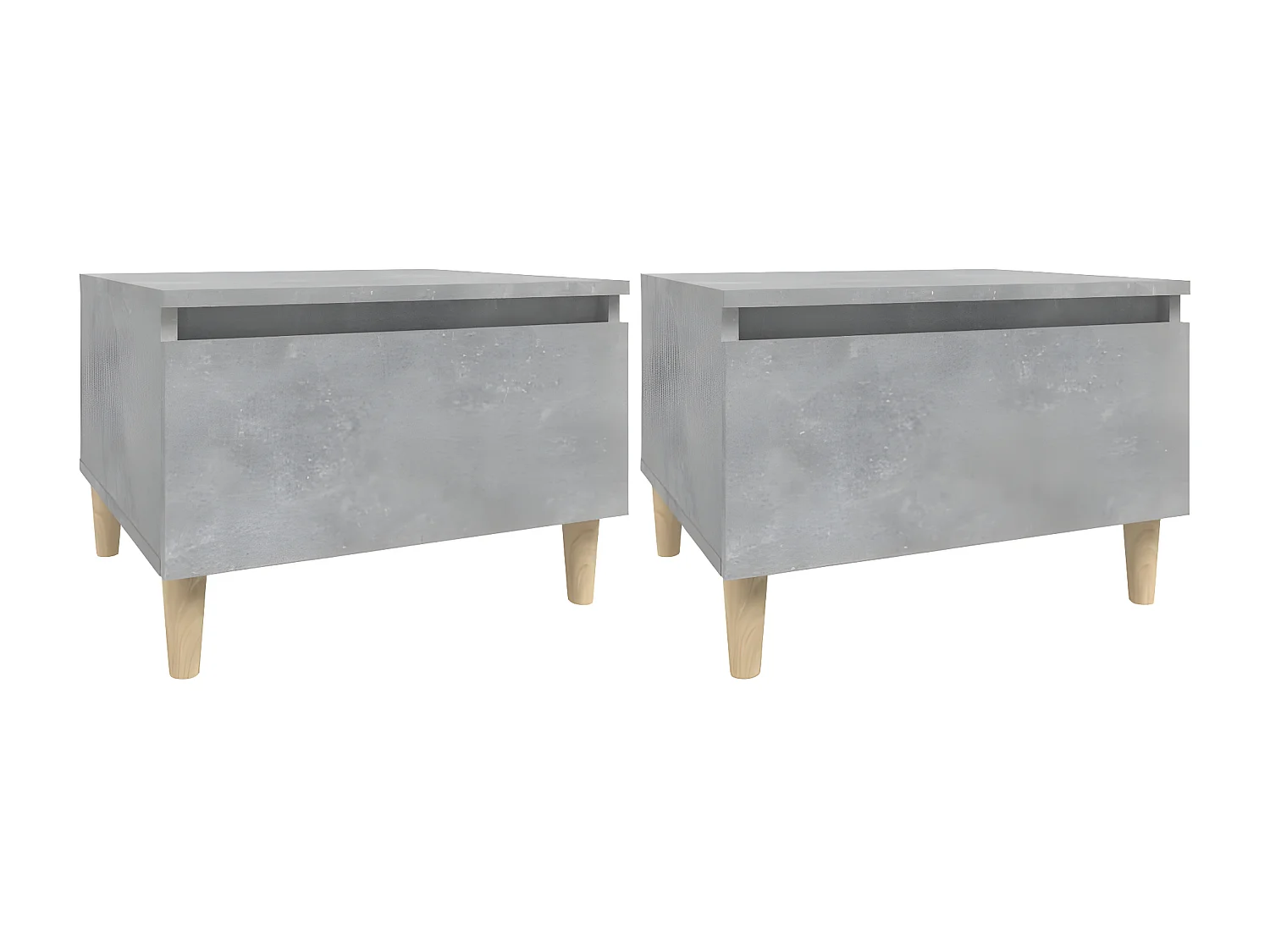 Tables d'appoint 2 pcs Gris béton 50x46x35 Bois d'ingénierie