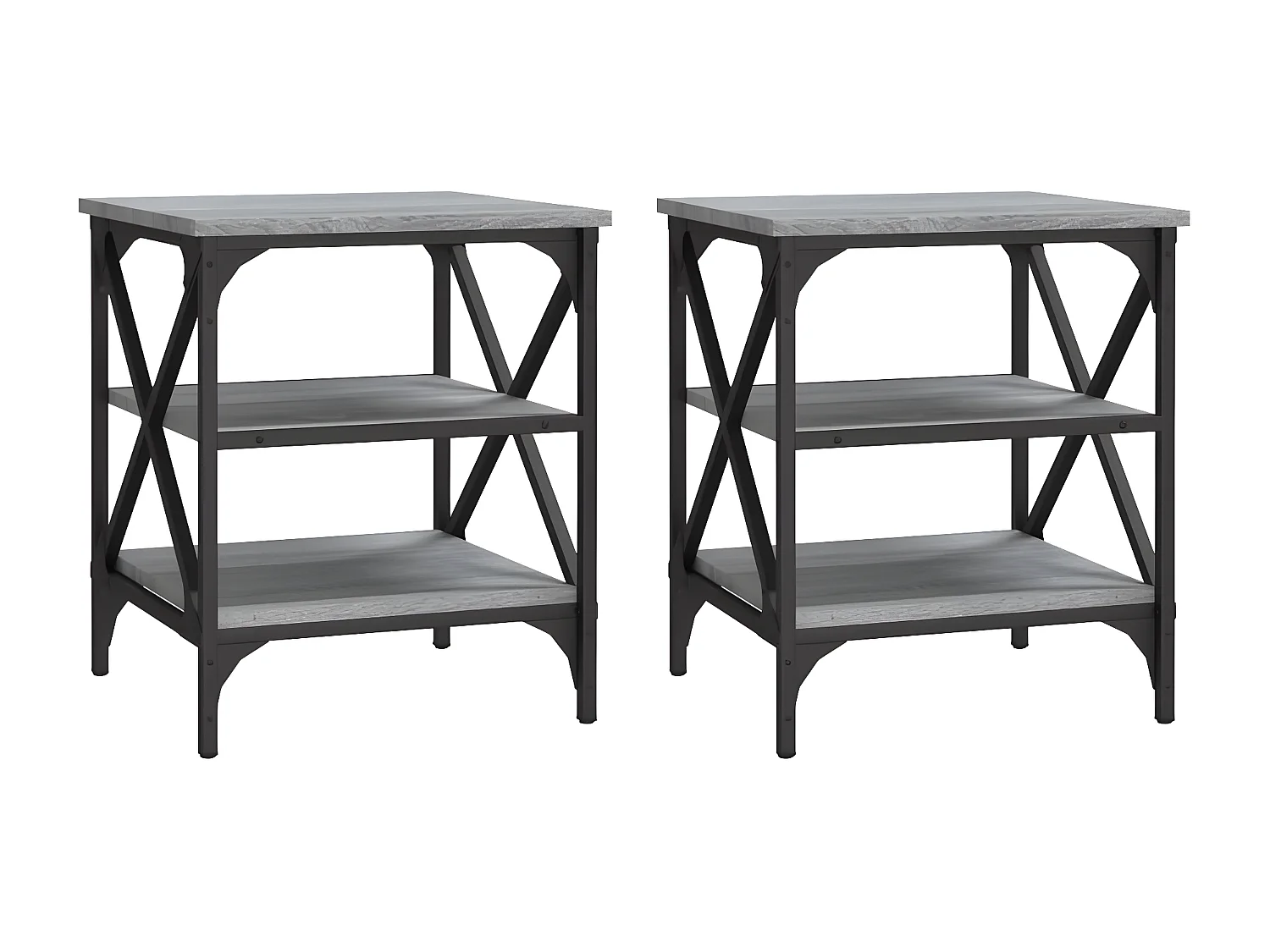 vidaXL Mesas auxiliares 2 uds madera gris Sonoma 40x42x50 cm