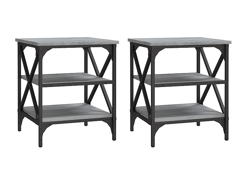 Tables d'appoint 2 pcs Sonoma gris 40x42x50 Bois ingénierie