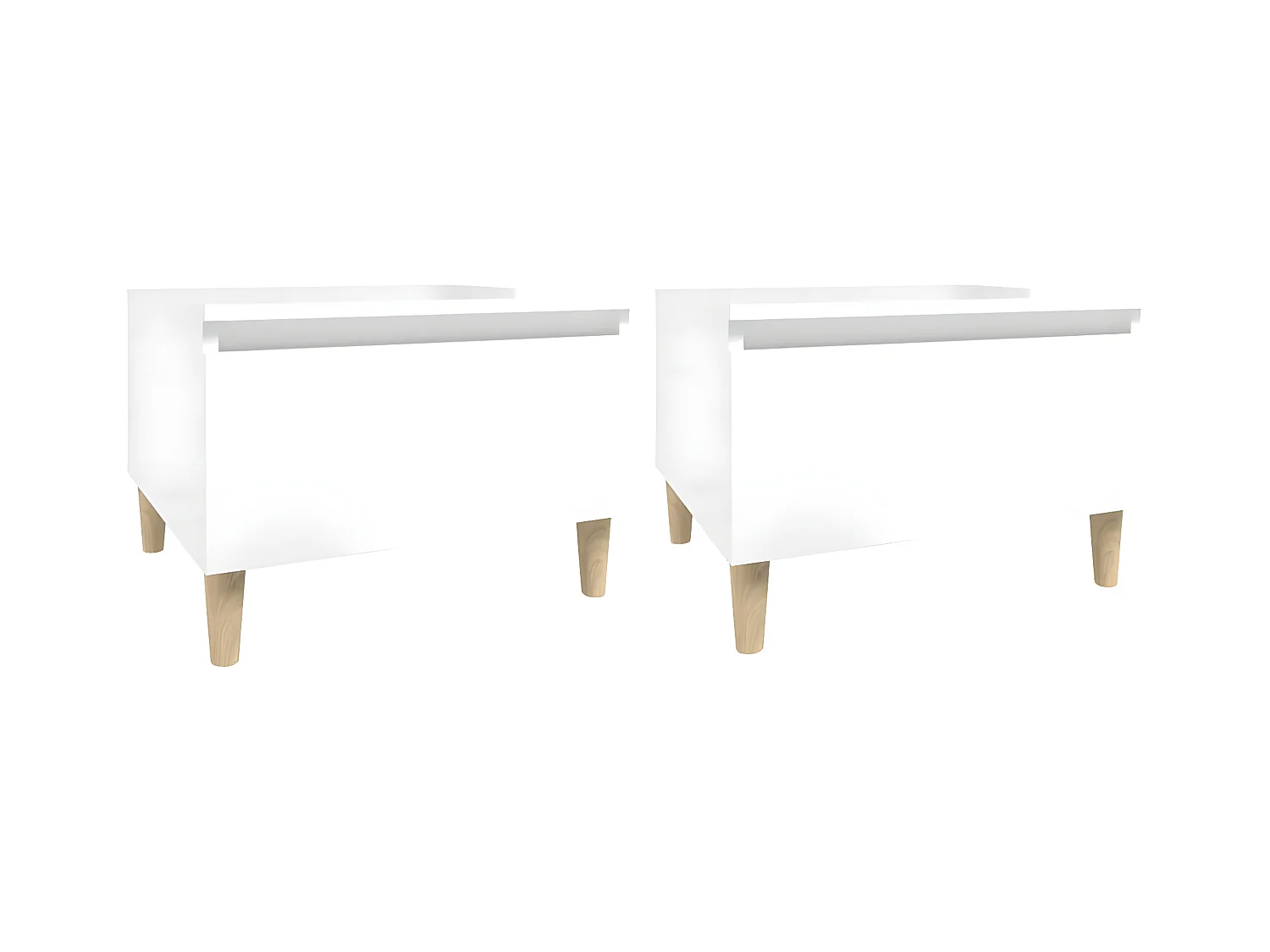Tables d'appoint 2pcs Blanc brillant 50x46x35 Bois ingénierie