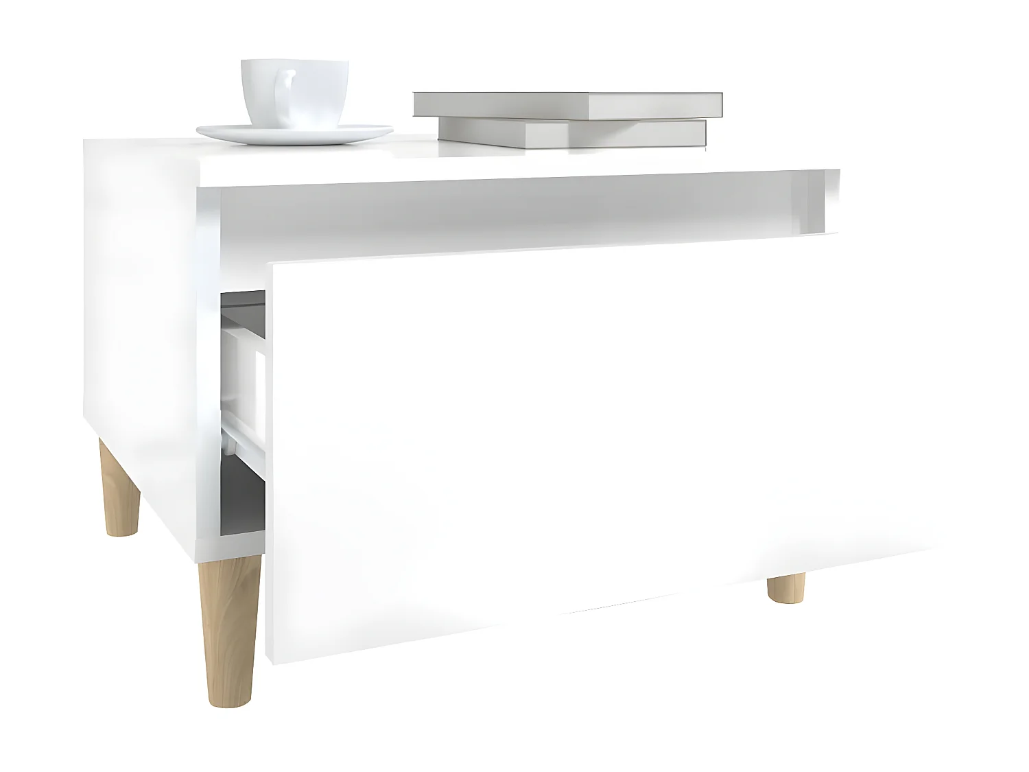 Tables d'appoint 2pcs Blanc brillant 50x46x35 Bois ingénierie