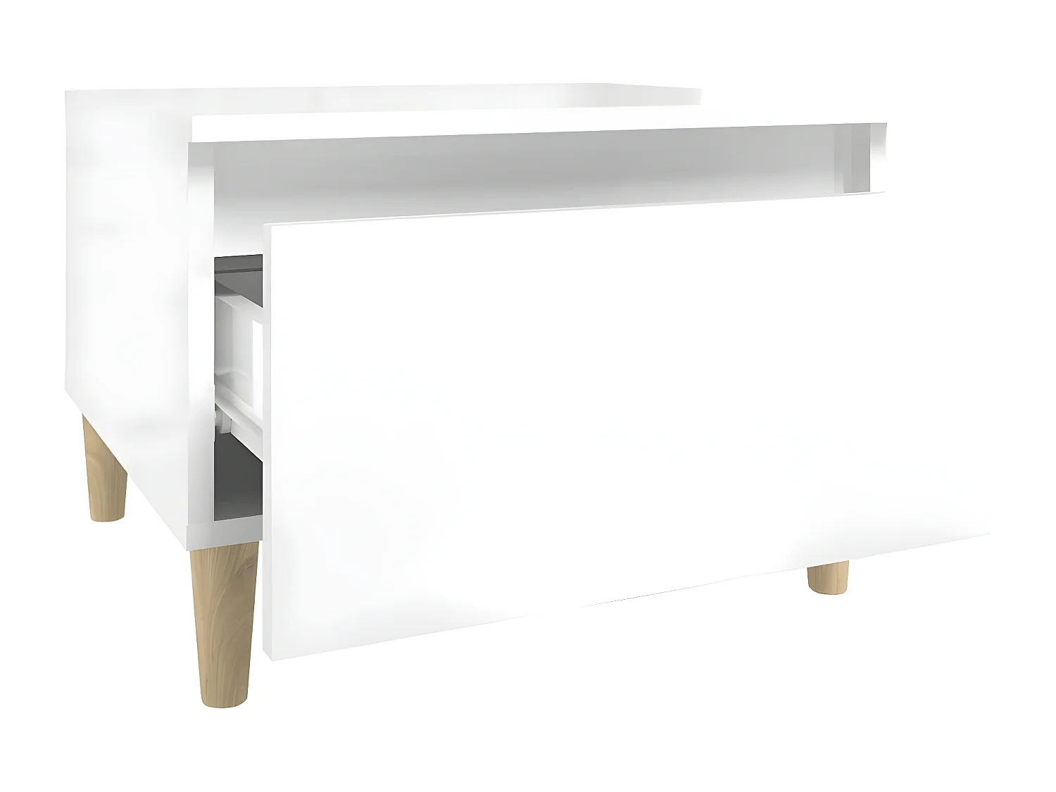 Tables d'appoint 2pcs Blanc brillant 50x46x35 Bois ingénierie