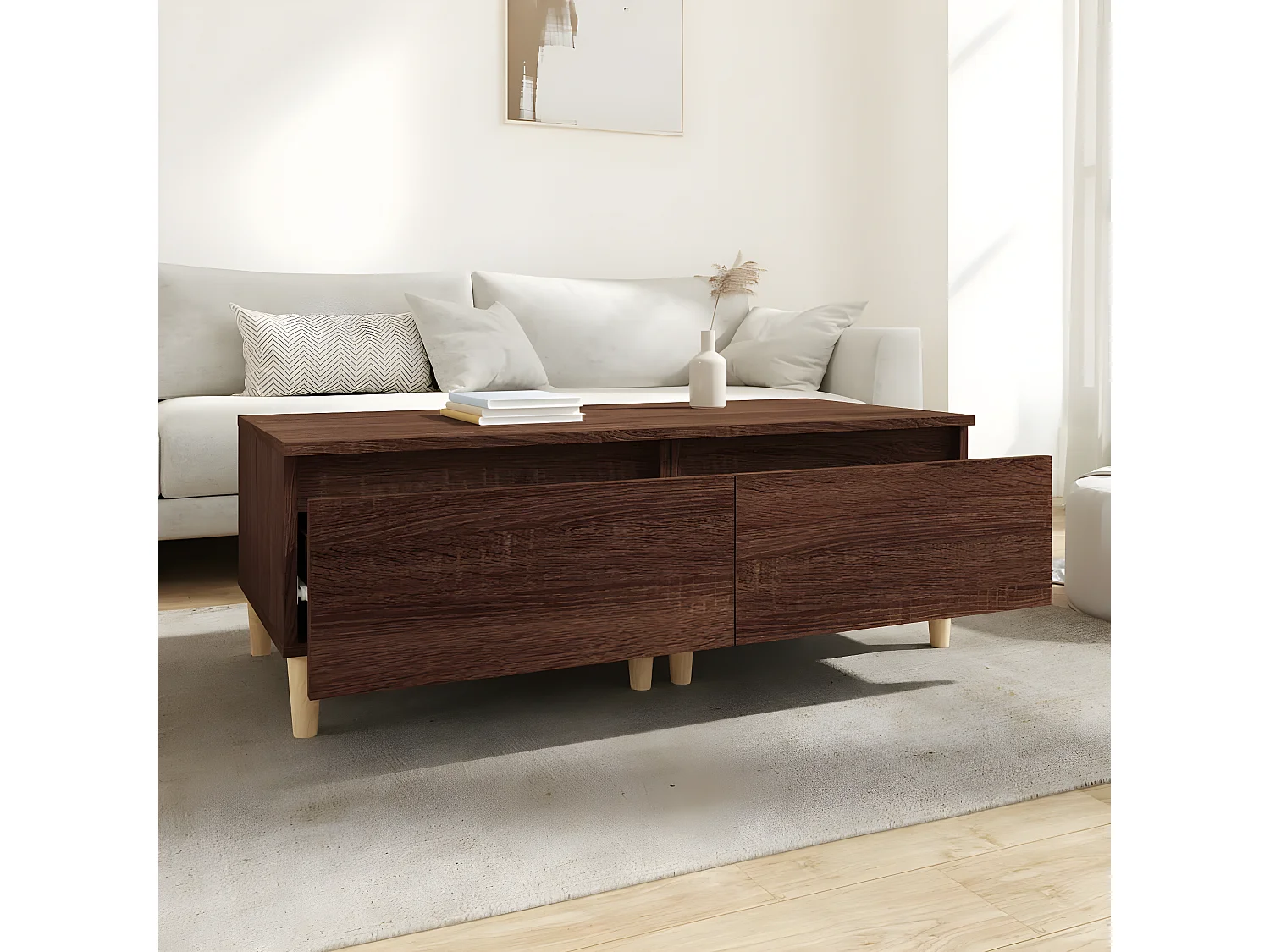 Tables d'appoint 2 pcs Chêne marron 50x46x35 Bois ingénierie