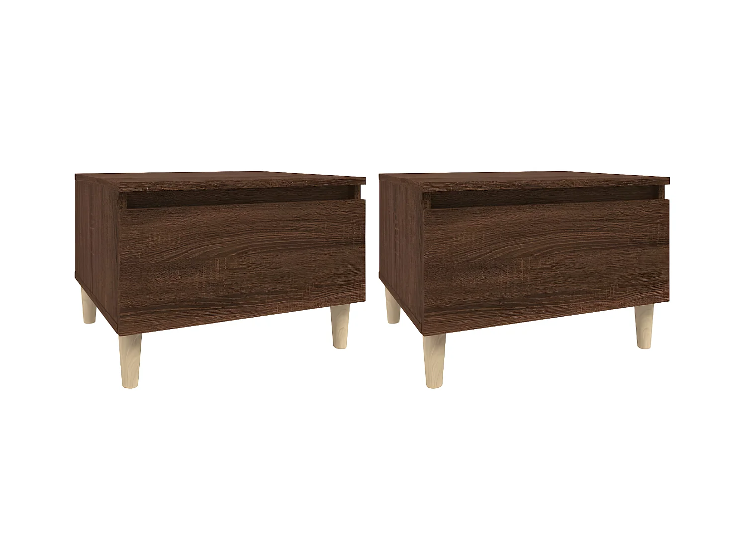 Tables d'appoint 2 pcs Chêne marron 50x46x35 Bois ingénierie