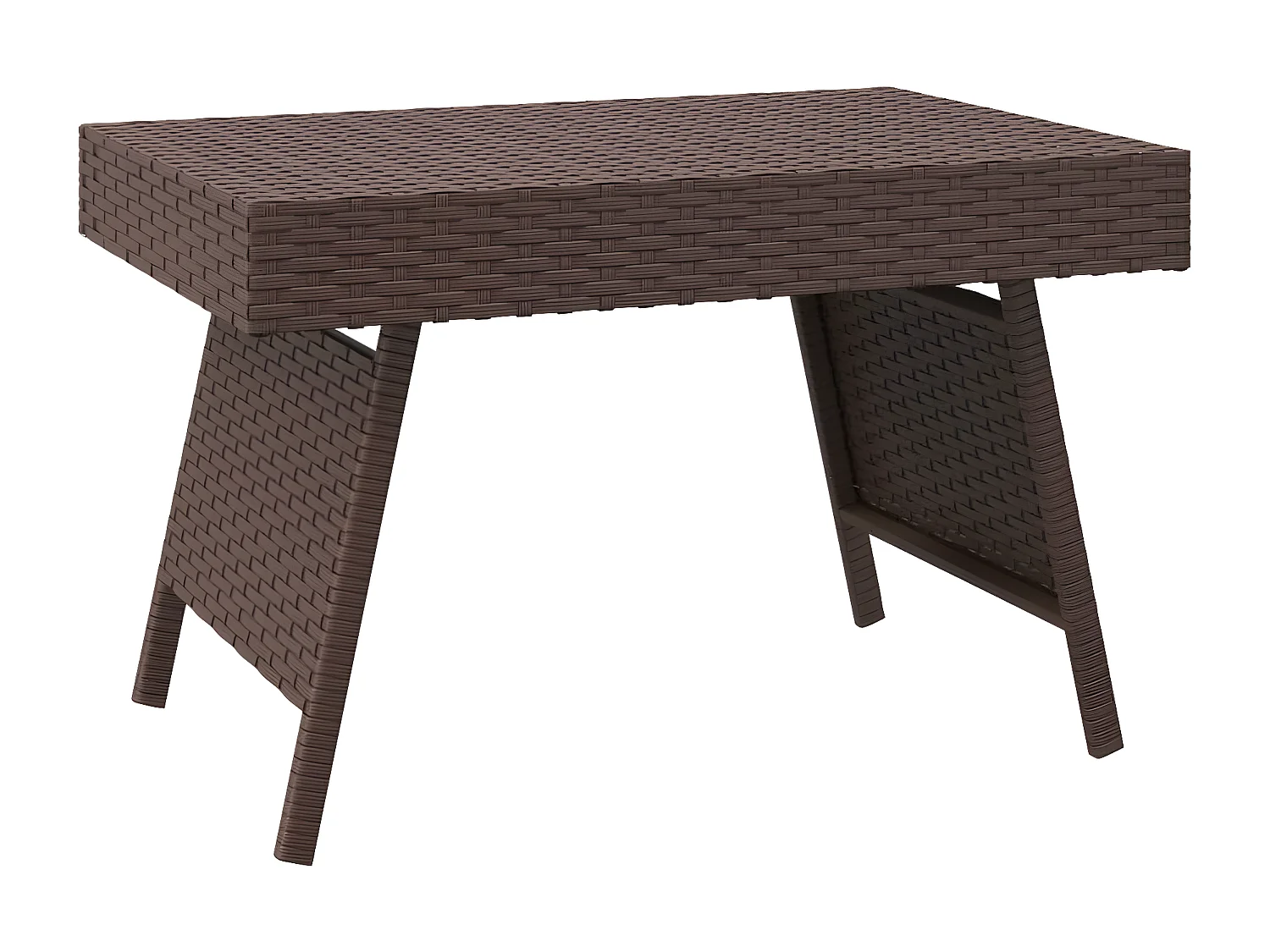 Table d'appoint pliable marron 60x40x38 résine tressée