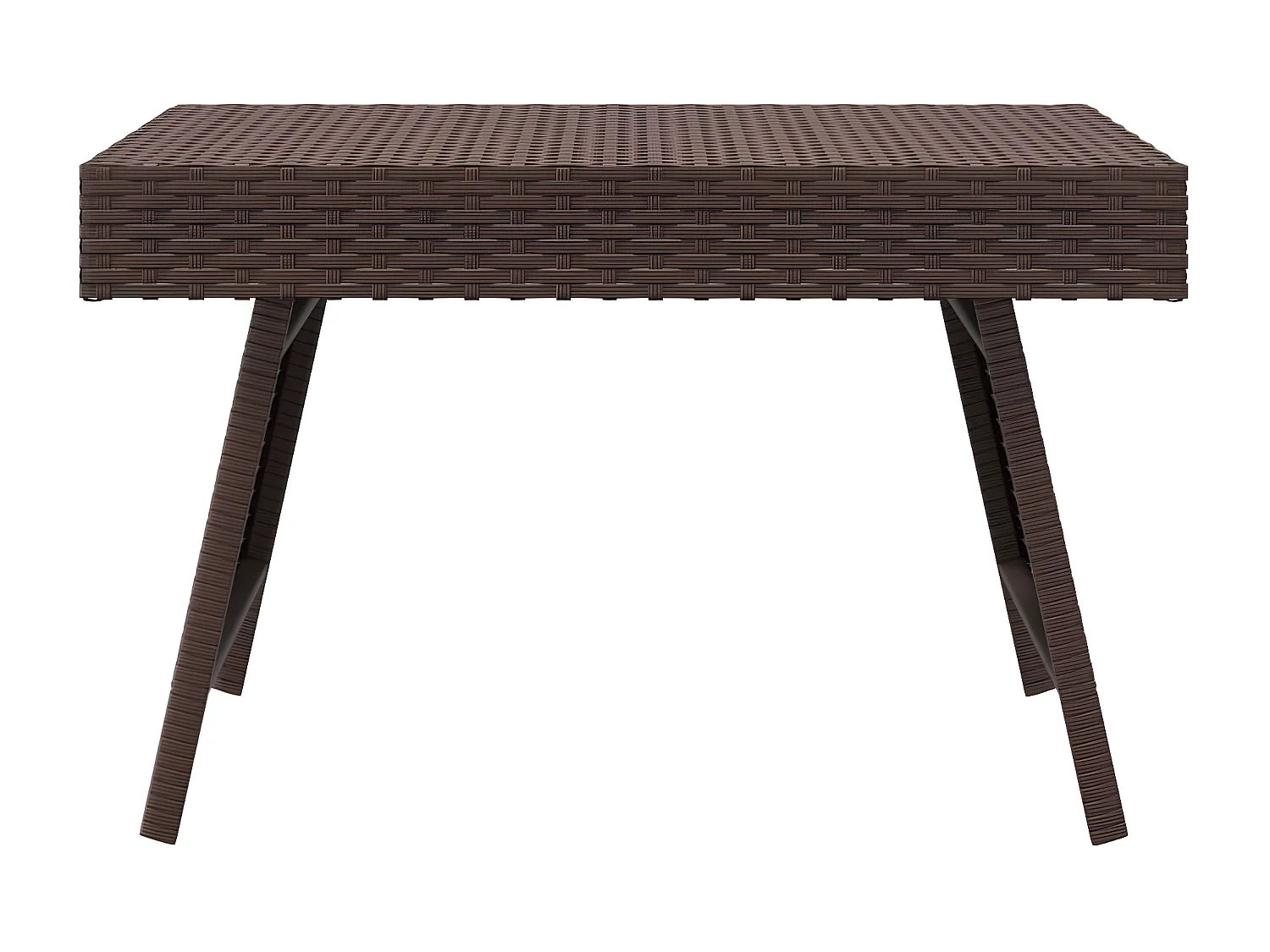 Table d'appoint pliable marron 60x40x38 résine tressée