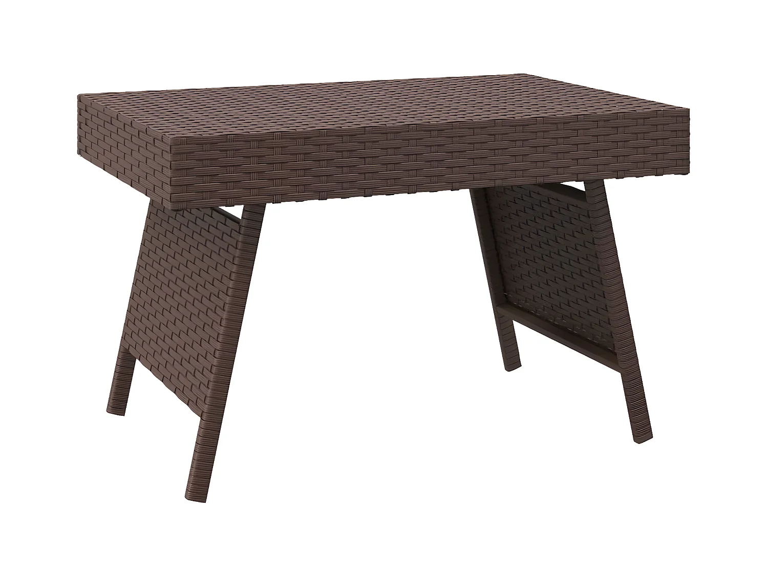Table d'appoint pliable marron 60x40x38 résine tressée