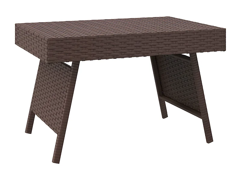 Table d'appoint pliable marron 60x40x38 résine tressée