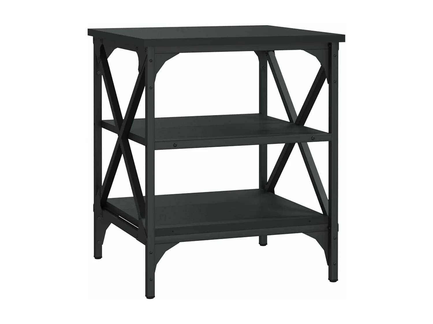 Tables d'appoint 2 pcs Noir 40x42x50 Bois d’ingénierie