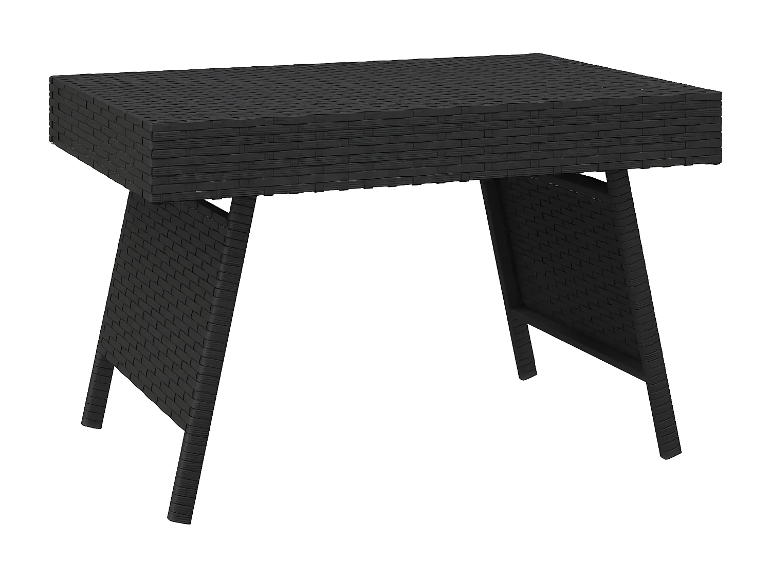 vidaXL Mesa auxiliar plegable ratán sintético negro 60x40x38 cm