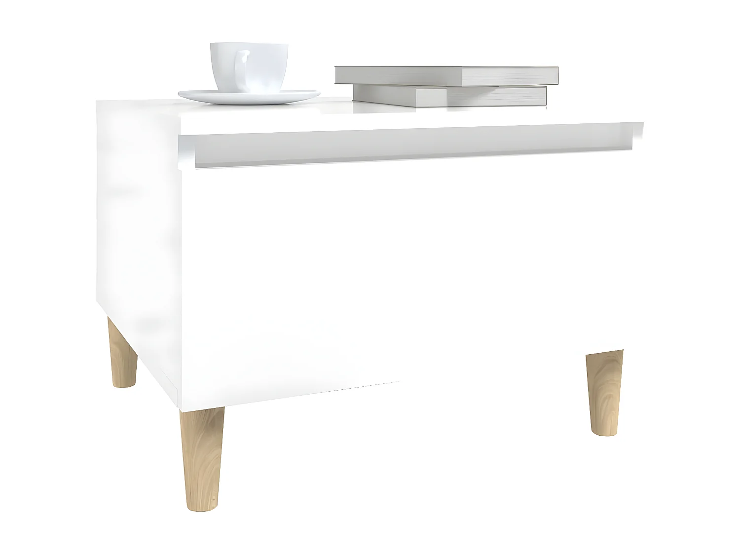 Table d'appoint Blanc brillant 50x46x35 Bois d'ingénierie
