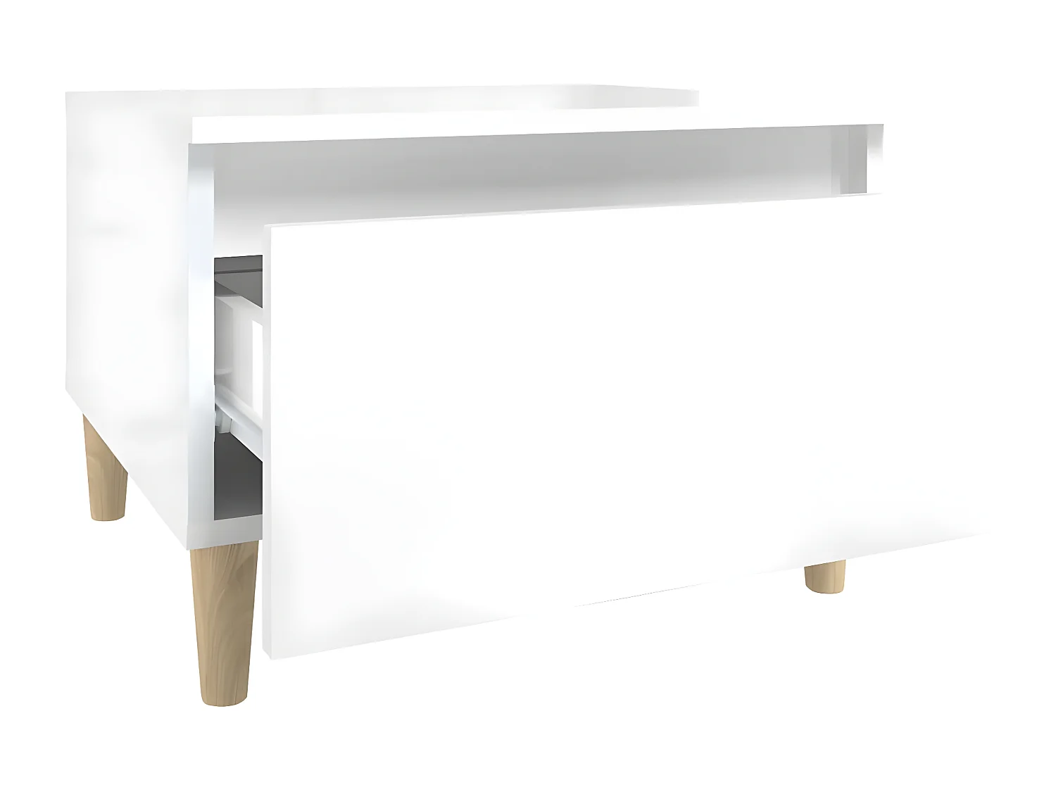 Table d'appoint Blanc brillant 50x46x35 Bois d'ingénierie