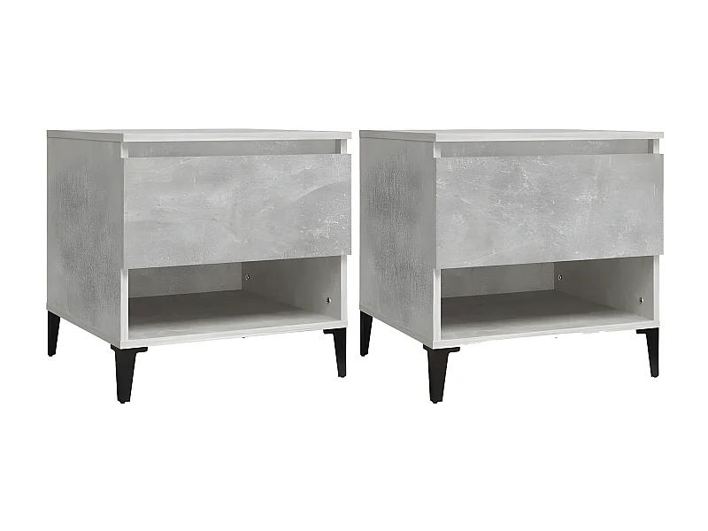 Tables d'appoint 2 pcs Gris béton 50x46x50 Bois d'ingénierie