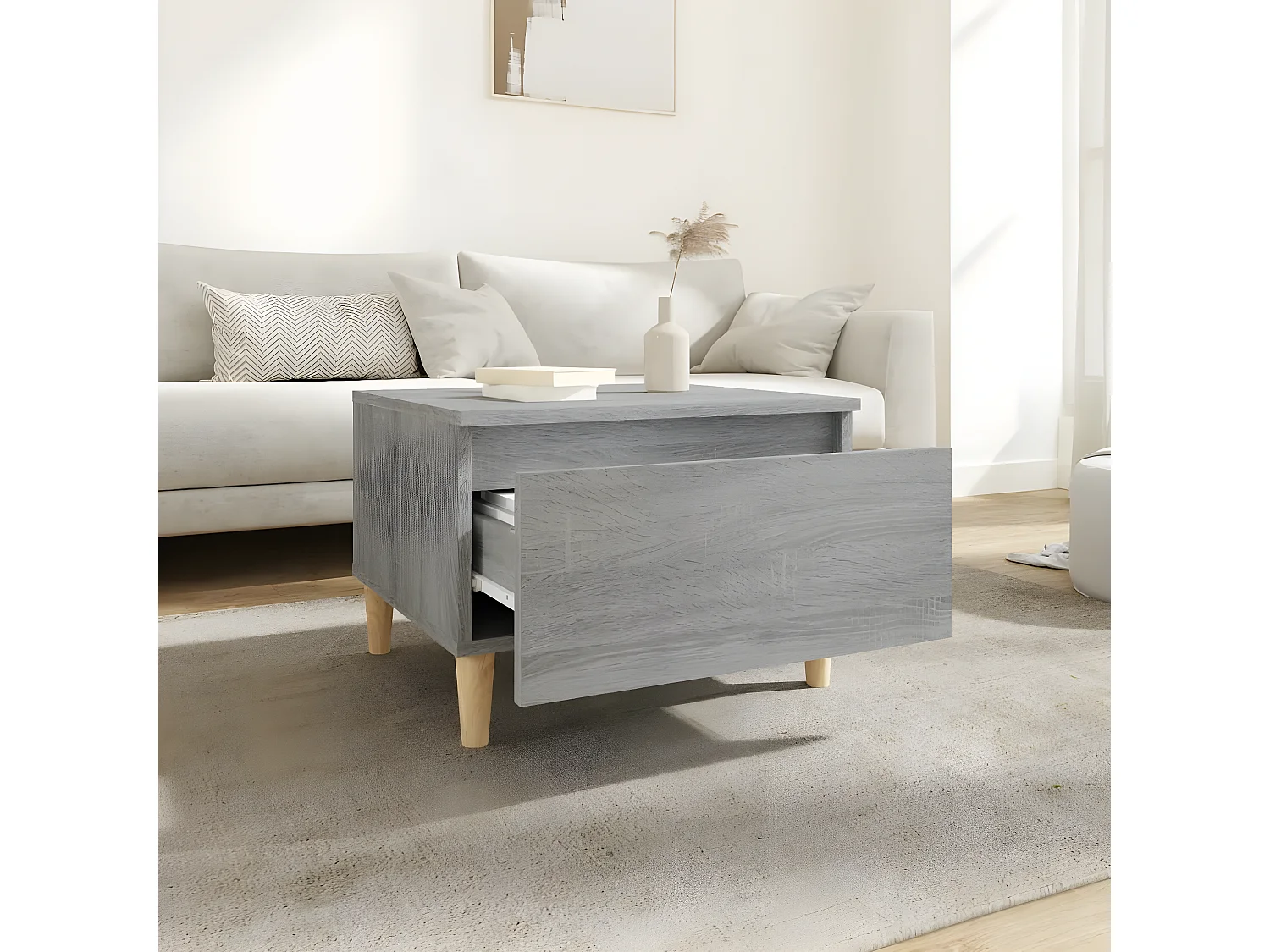 Table d'appoint Sonoma gris 50x46x35 Bois d'ingénierie