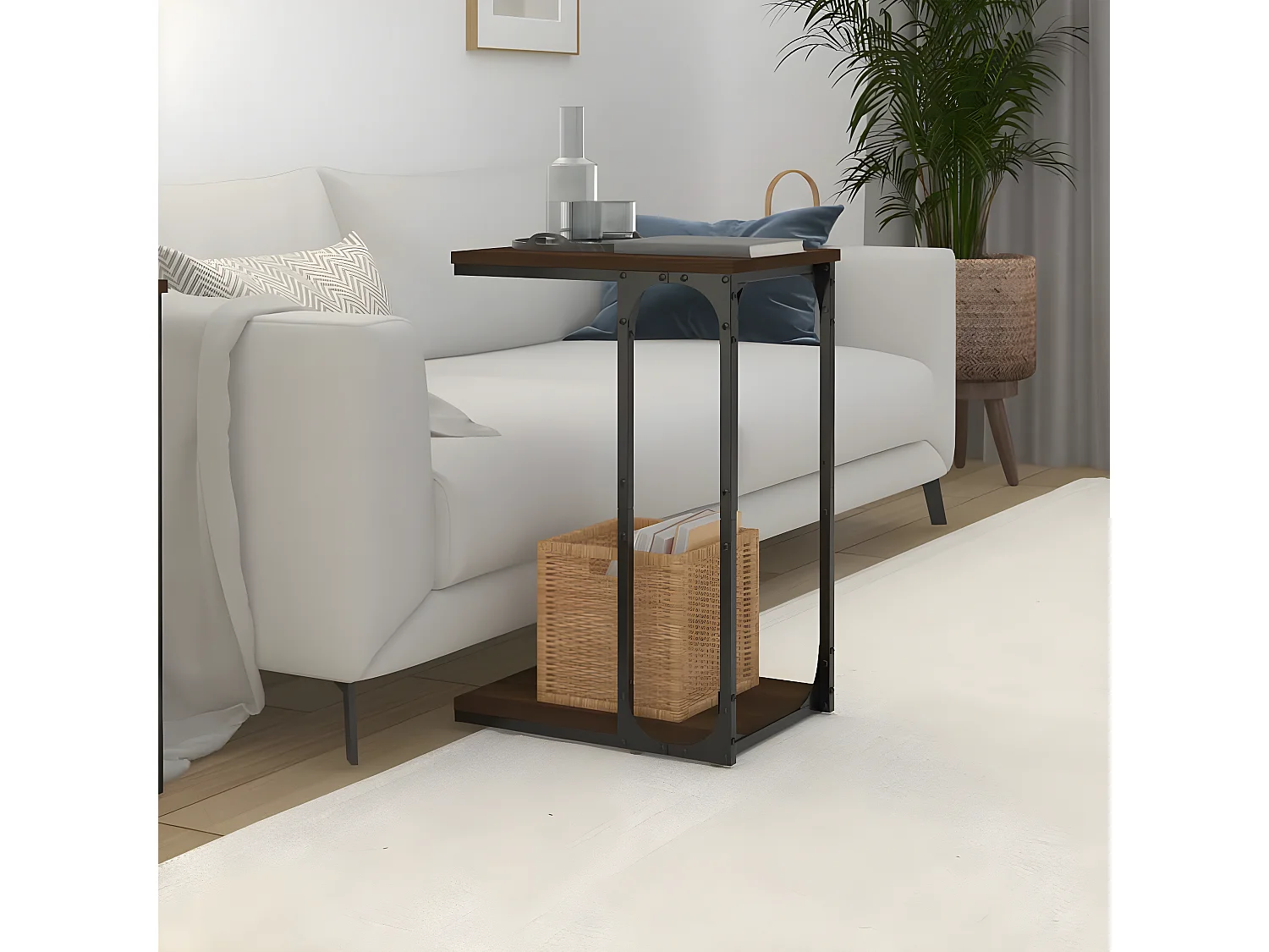 Table d'appoint Chêne marron 40x30x60 Bois d'ingénierie