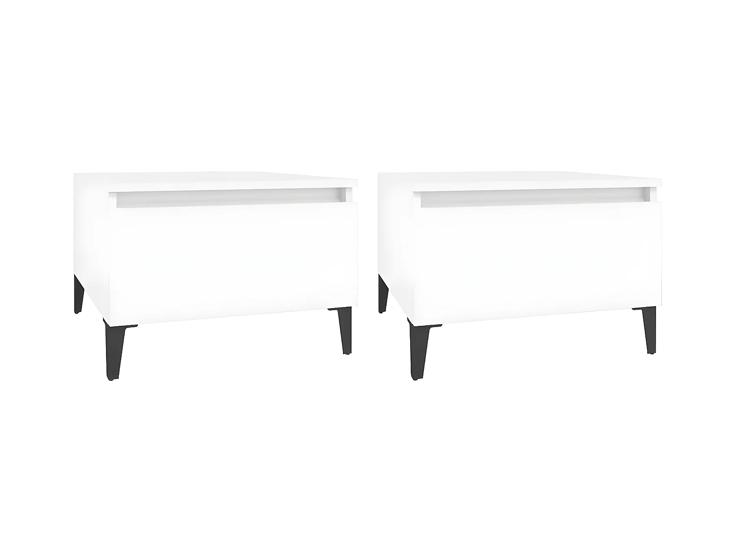 Tables d'appoint 2 pcs Blanc 50x46x35 Bois d'ingénierie