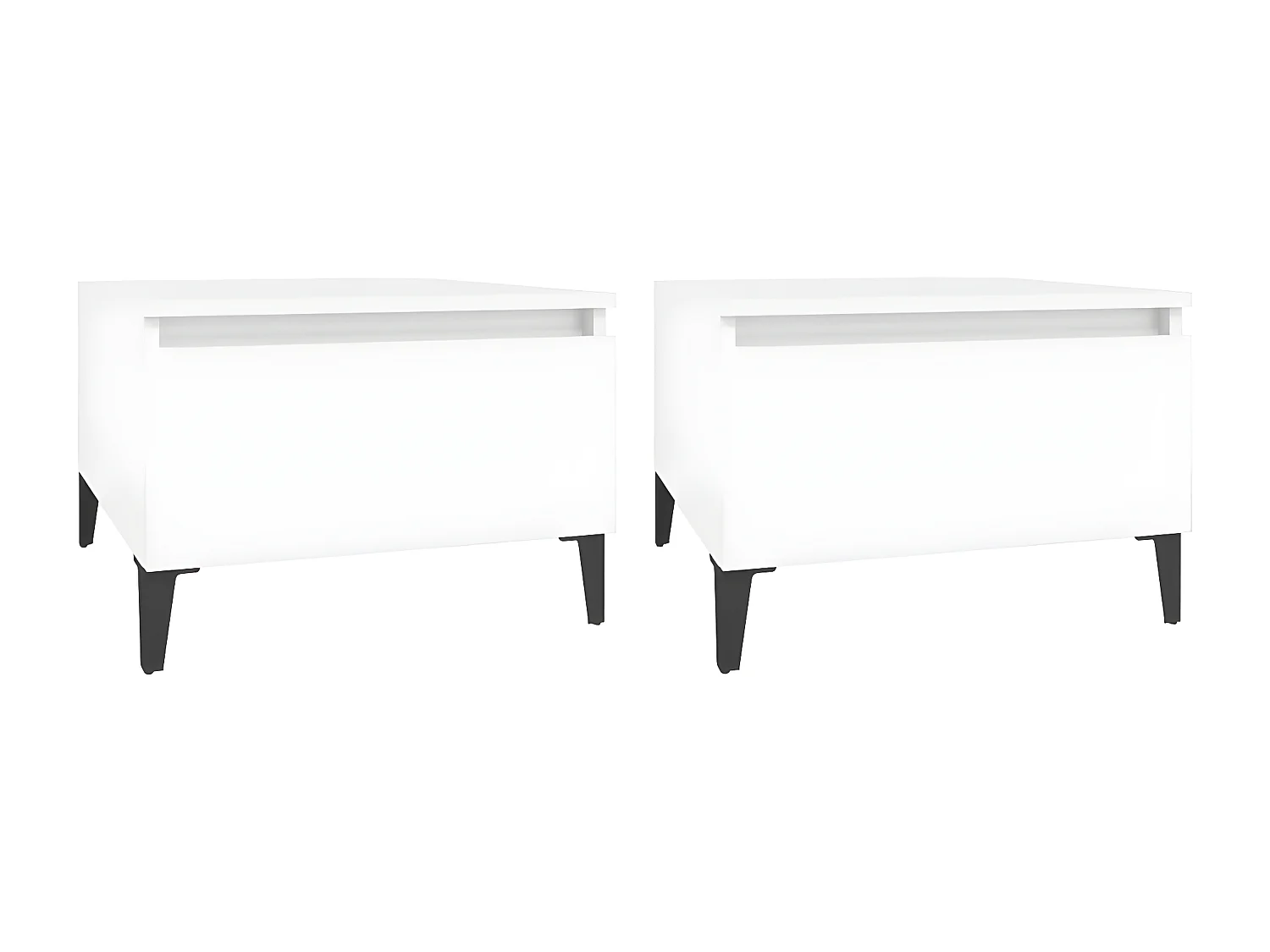 Tables d'appoint 2 pcs Blanc 50x46x35 Bois d'ingénierie