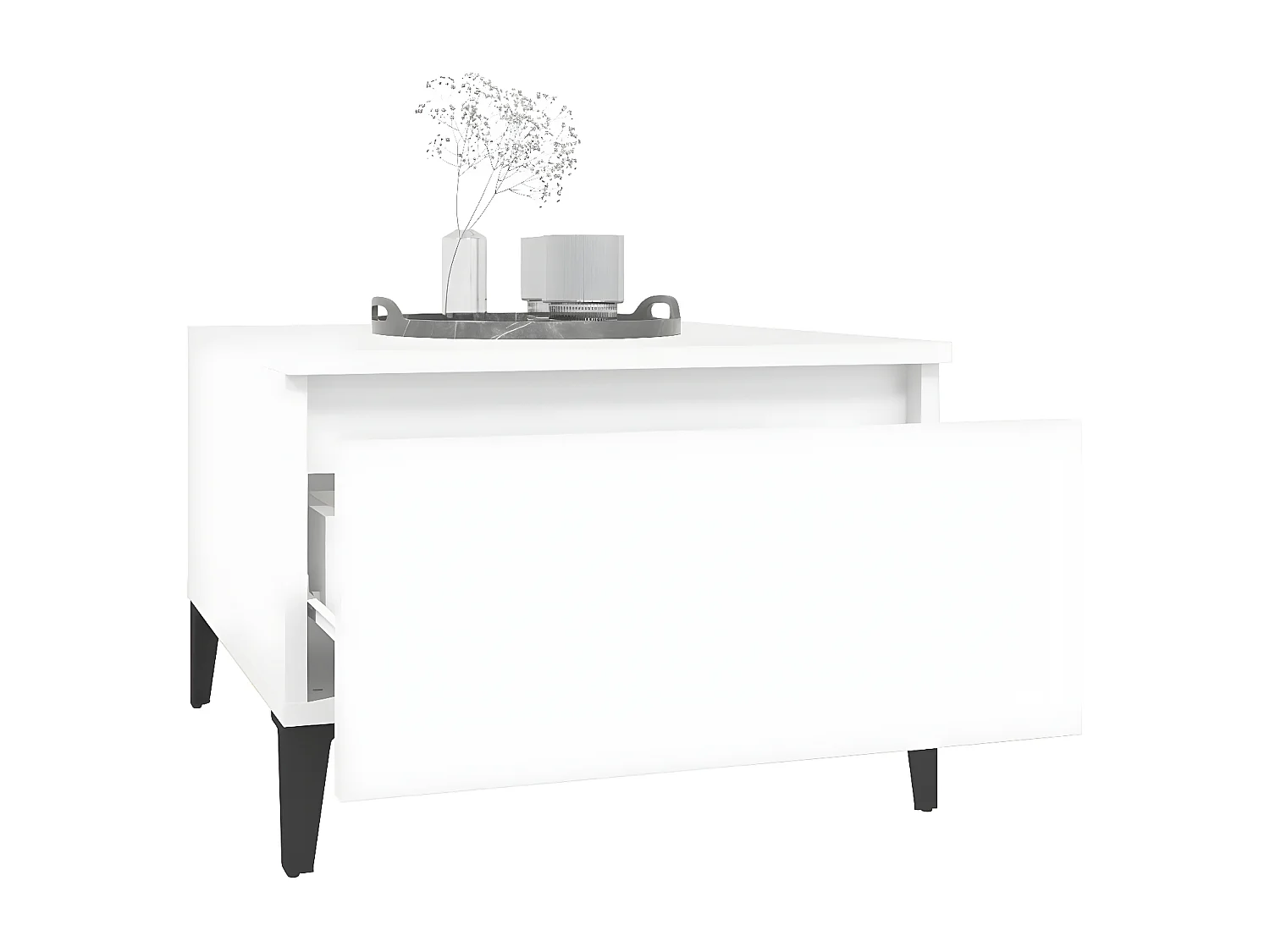 Tables d'appoint 2 pcs Blanc 50x46x35 Bois d'ingénierie